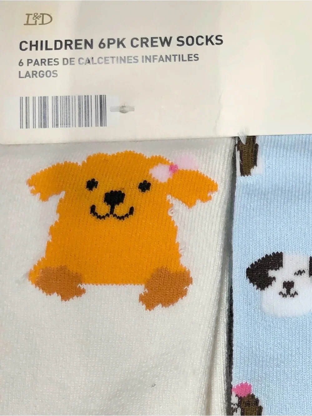 🎈$7🎈NEW LILY & DAN Crew Socks 6pk Dogs Multicolored Medium Unisex Girl’s